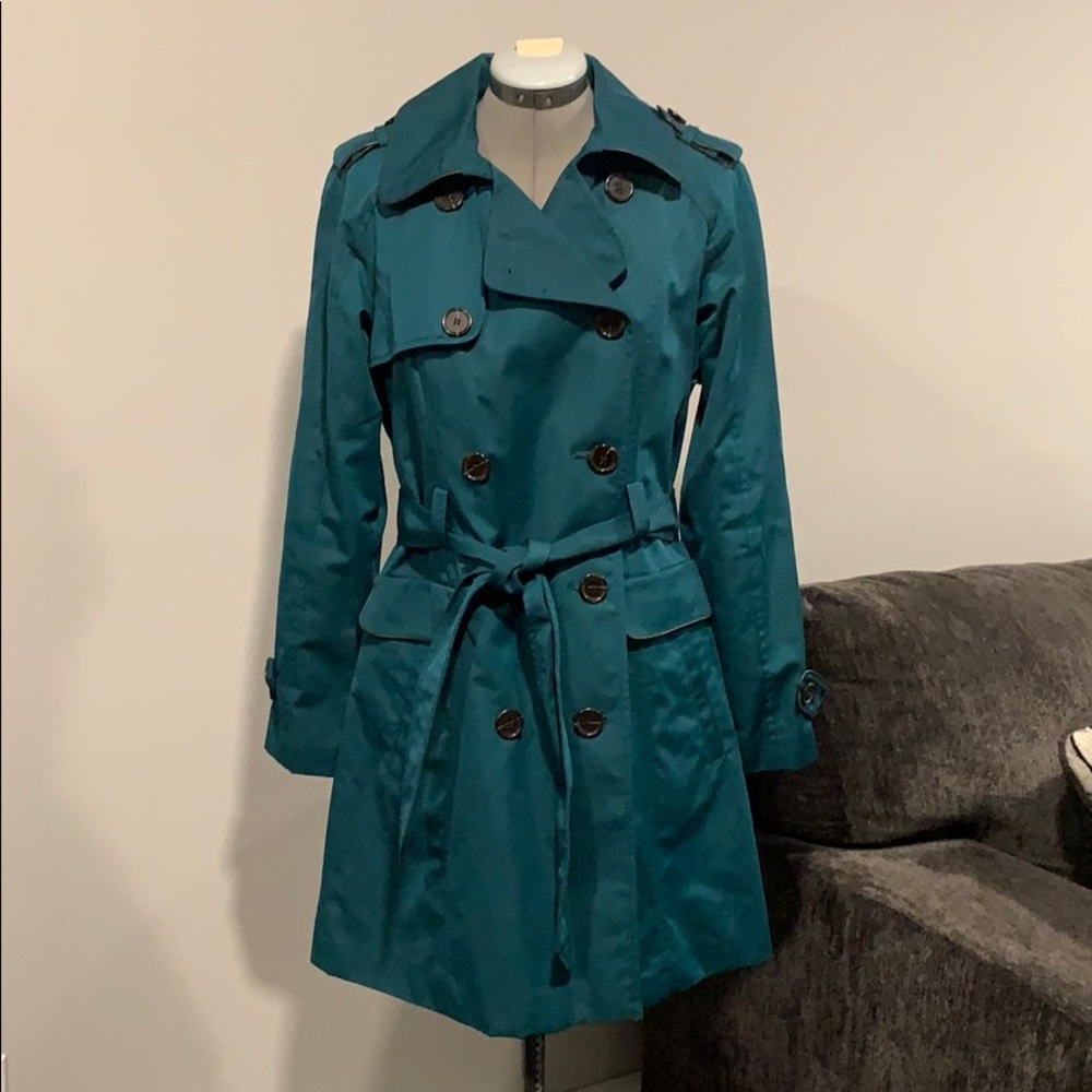 Jones New York Trench / Rain Coat - Teal